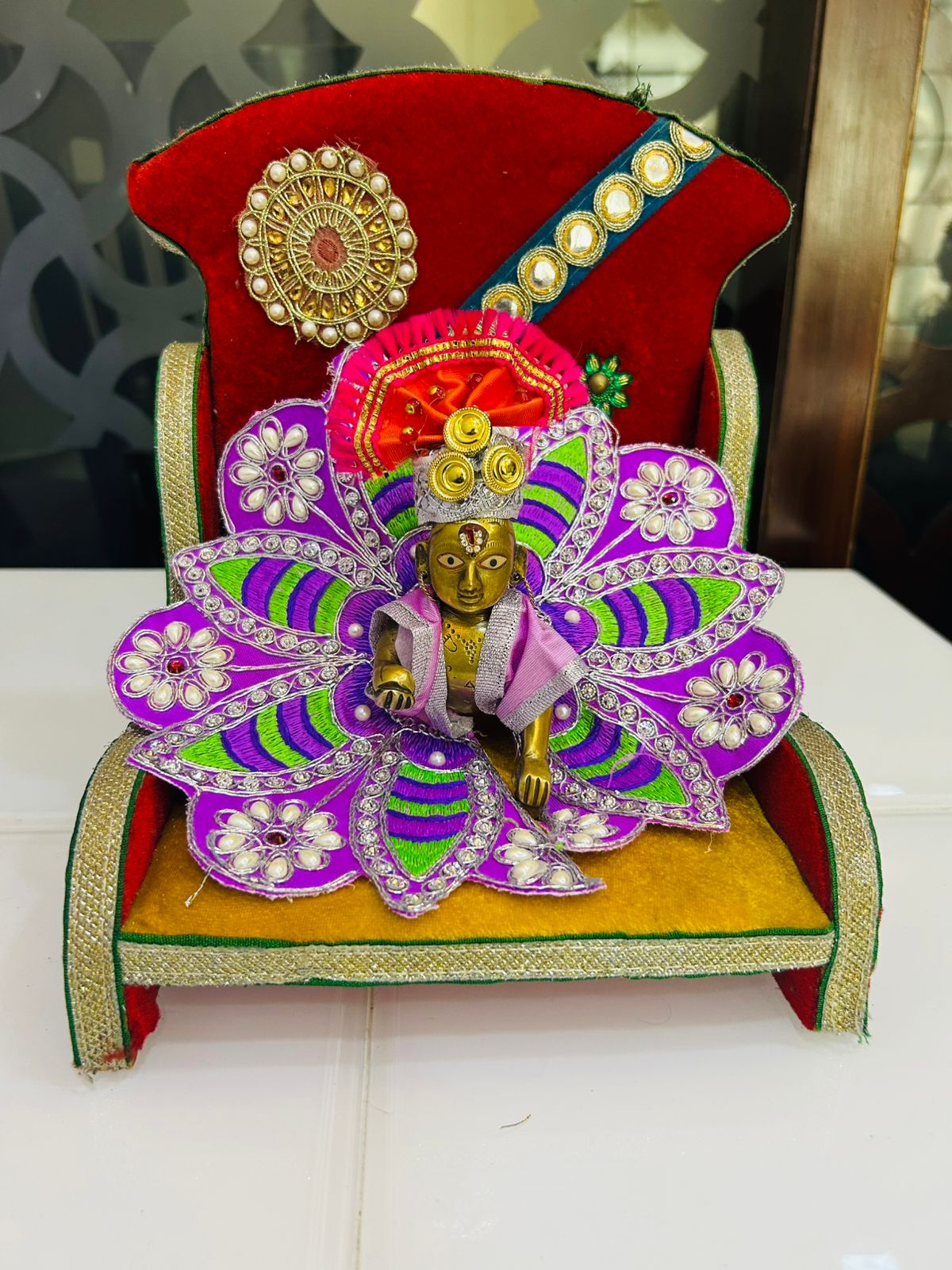 Laddu Gopal Leaf Design Dress