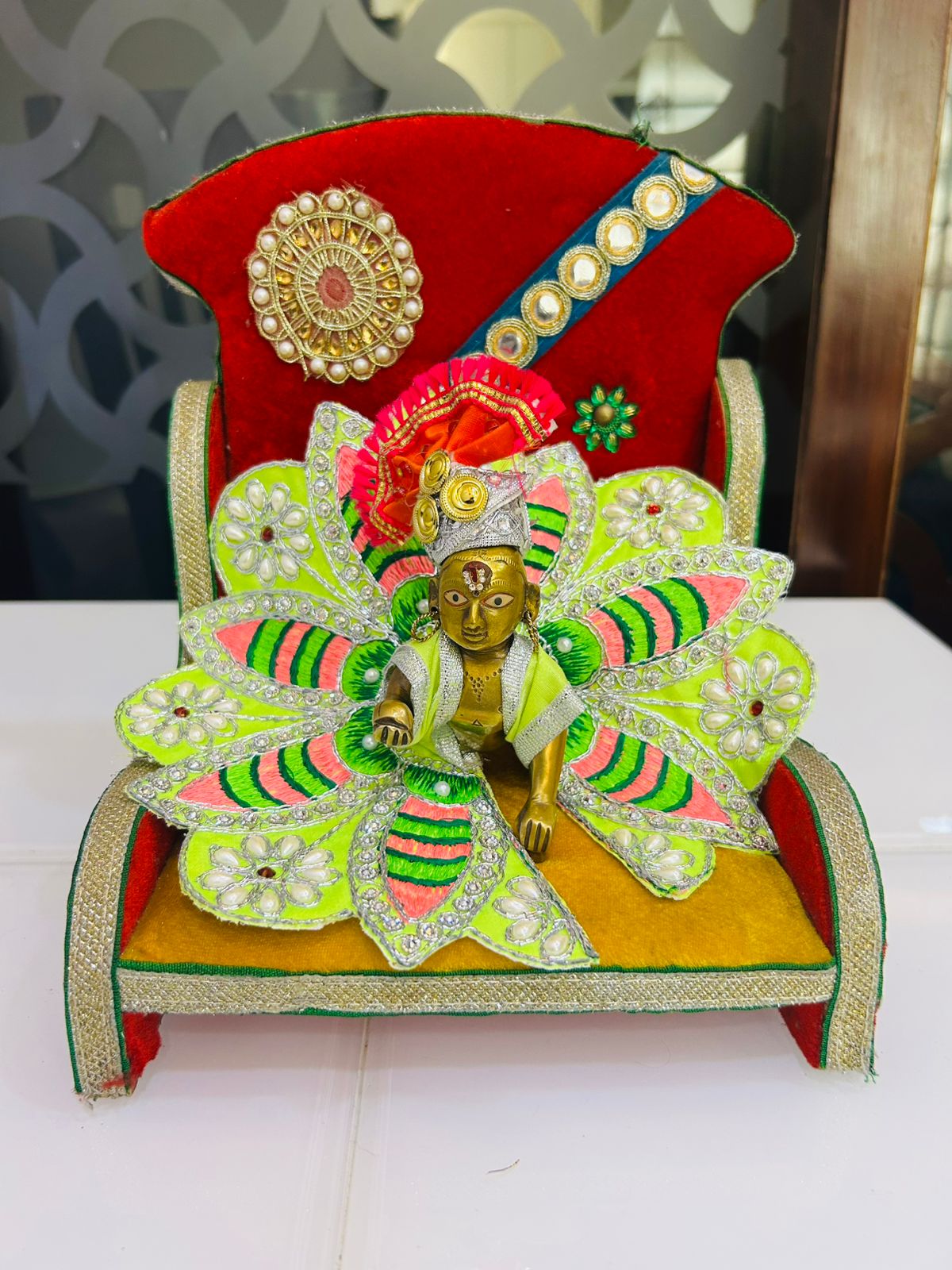 Laddu Gopal Leaf Design Dress