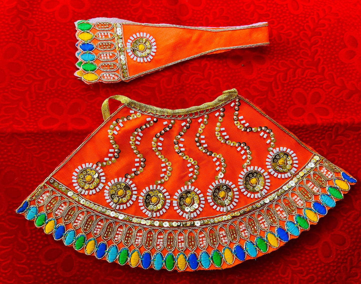 Heavy Mata Rani Dress Lehenga and Patka Set