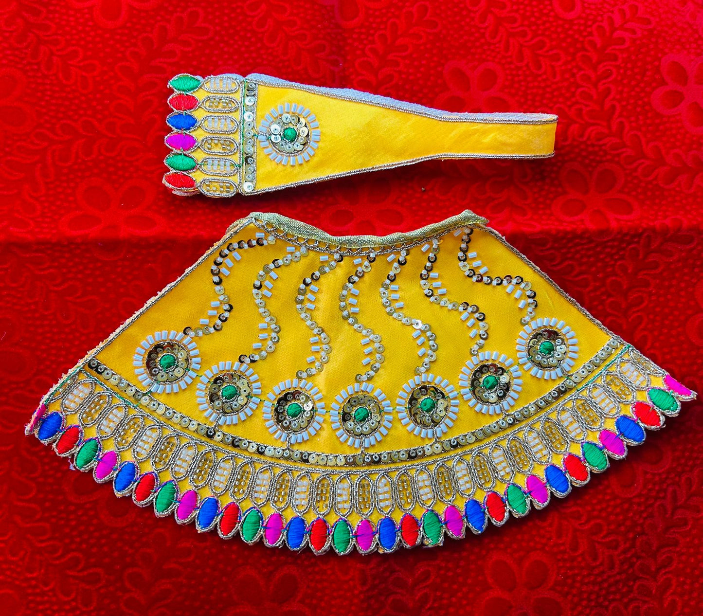 Heavy Mata Rani Dress Lehenga and Patka Set
