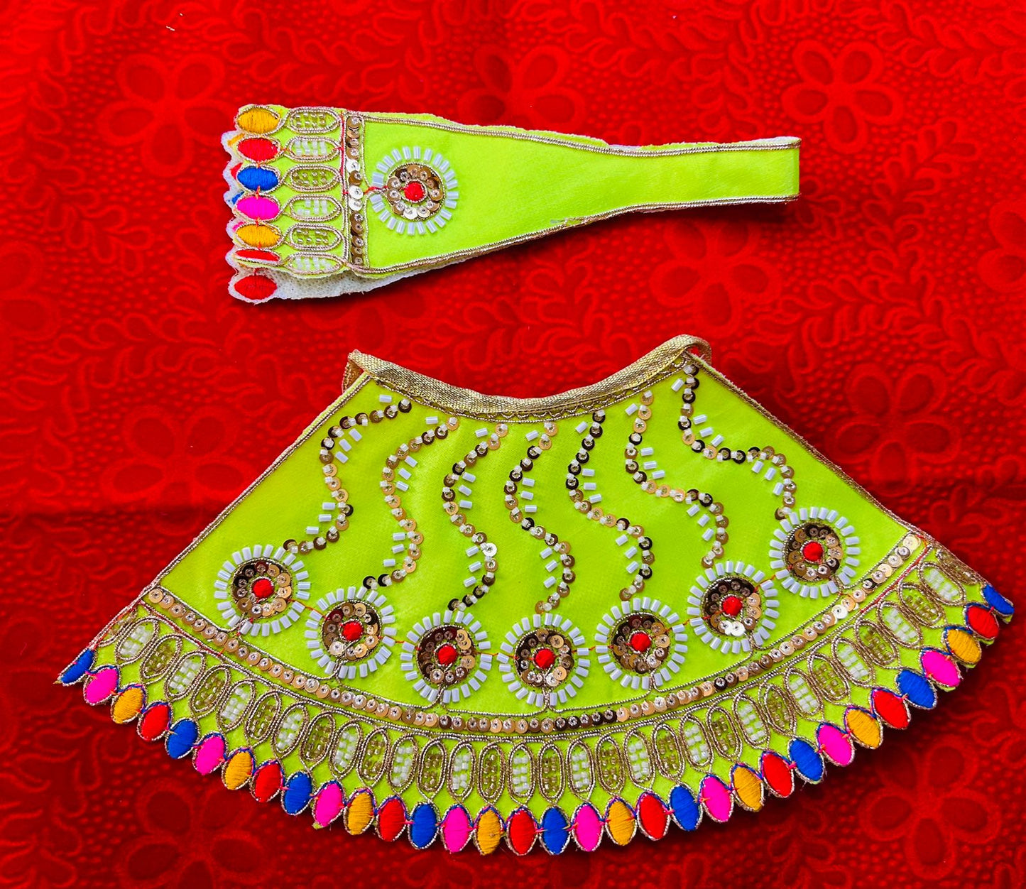 Heavy Mata Rani Dress Lehenga and Patka Set
