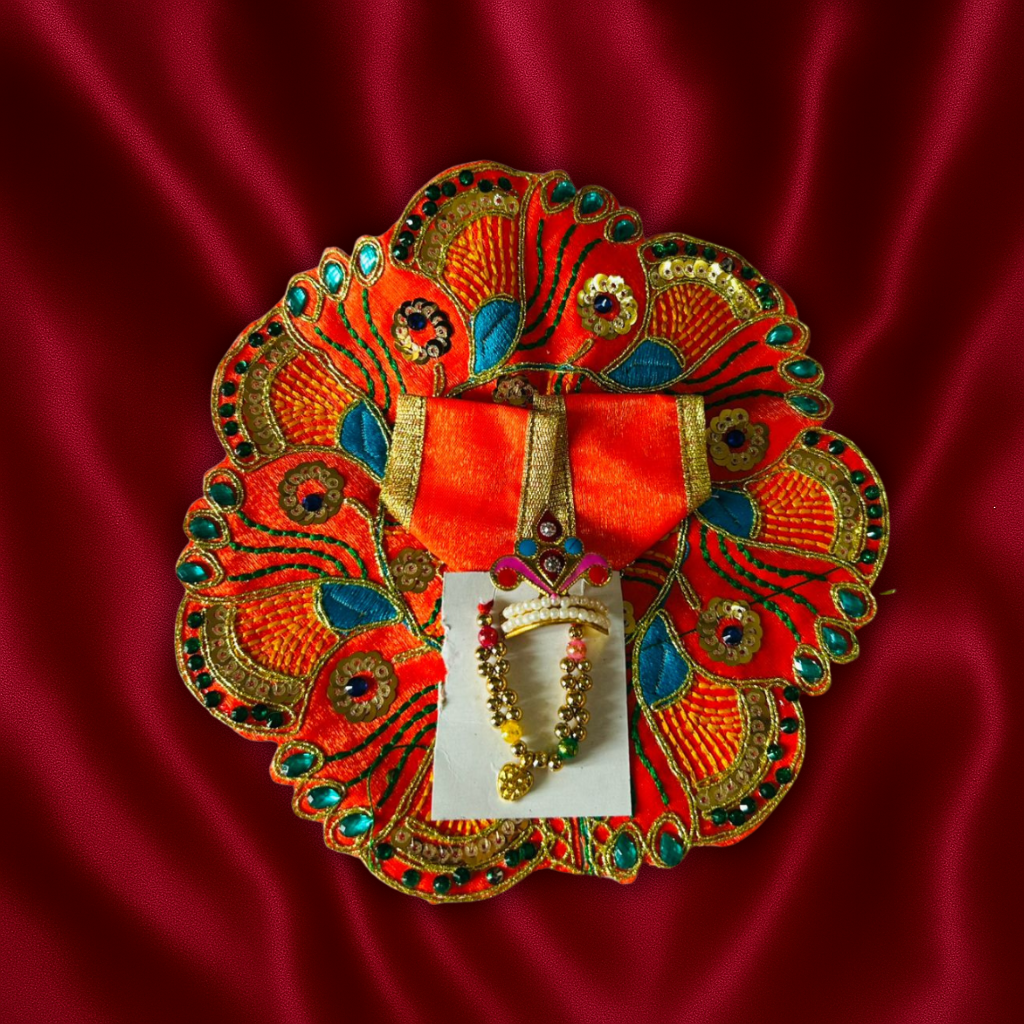 Mor Pankh Design Laddu Gopal Dress With Haar and Mukut