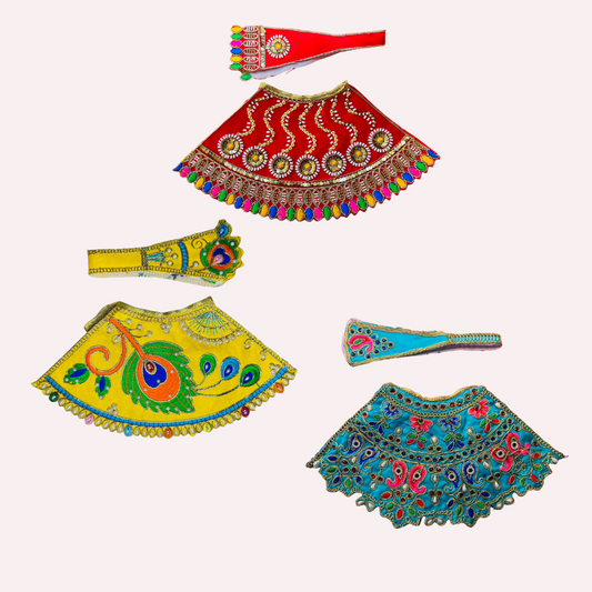 9 Days 9 Dress Combo Mata Rani Dress with Patka (Random Design & Colors)