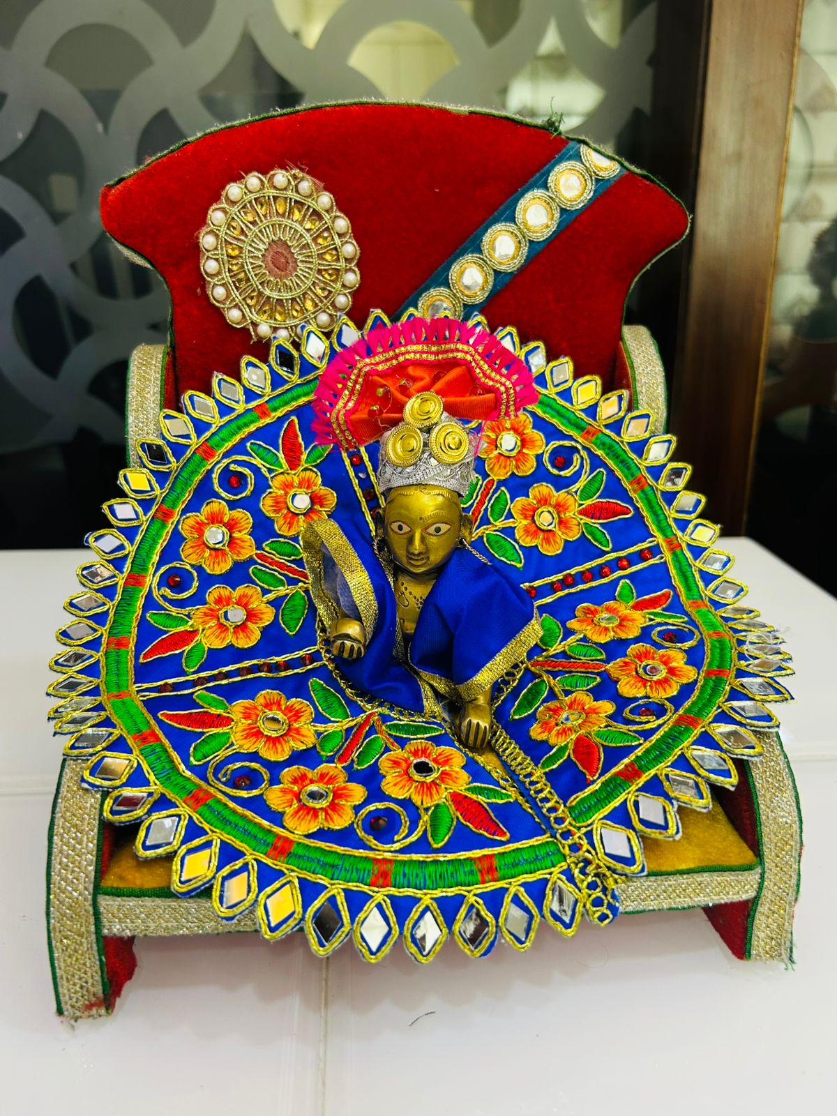 Flower Design Laddu Gopal Dress [size: 5]