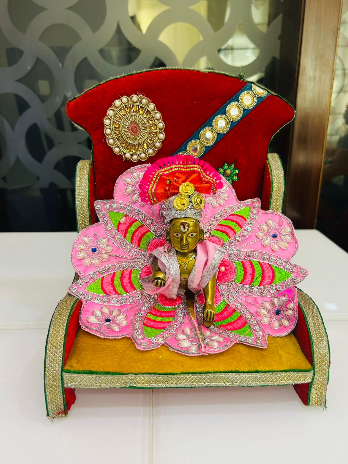 Laddu Gopal Leaf Design Dress