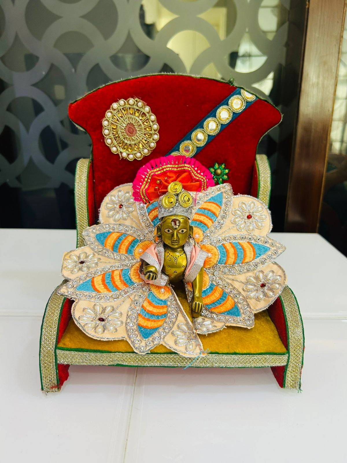 Laddu Gopal Leaf Design Dress