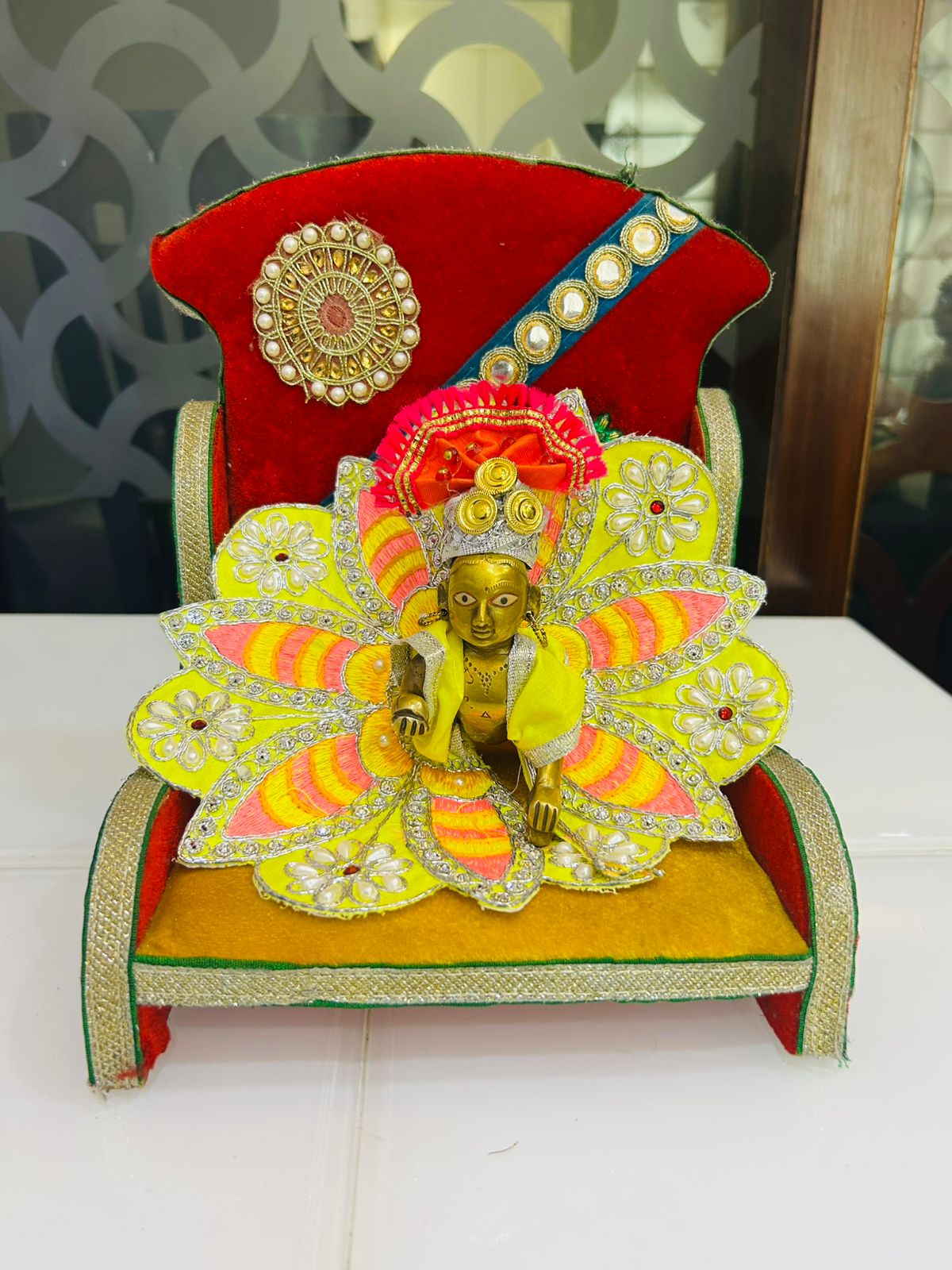 Laddu Gopal Leaf Design Dress