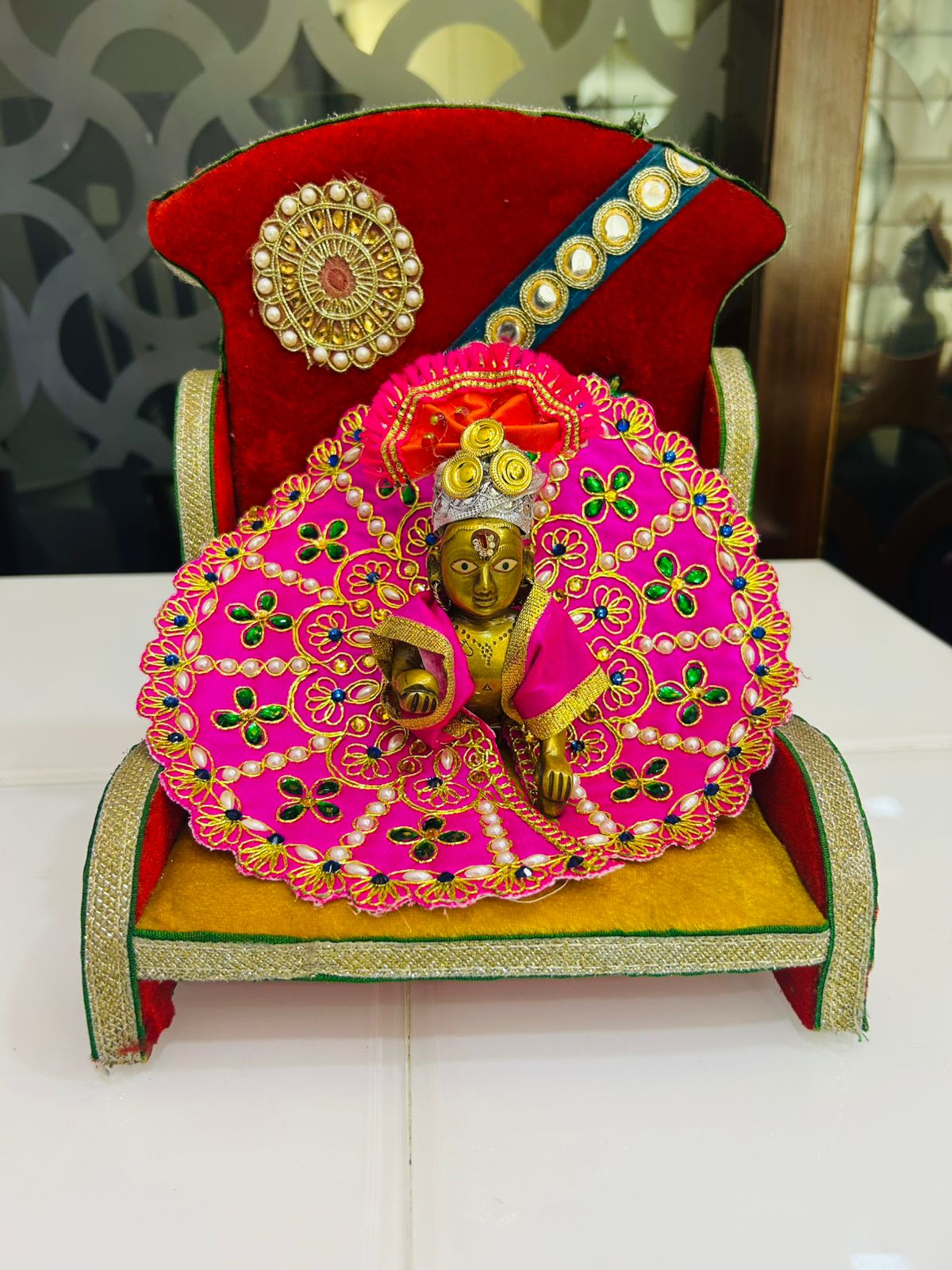 Pearls Design Laddu Gopal Dress