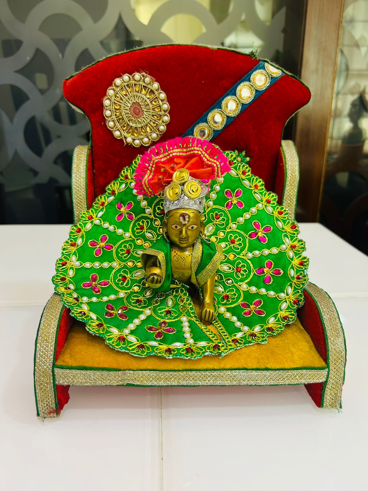 Pearls Design Laddu Gopal Dress