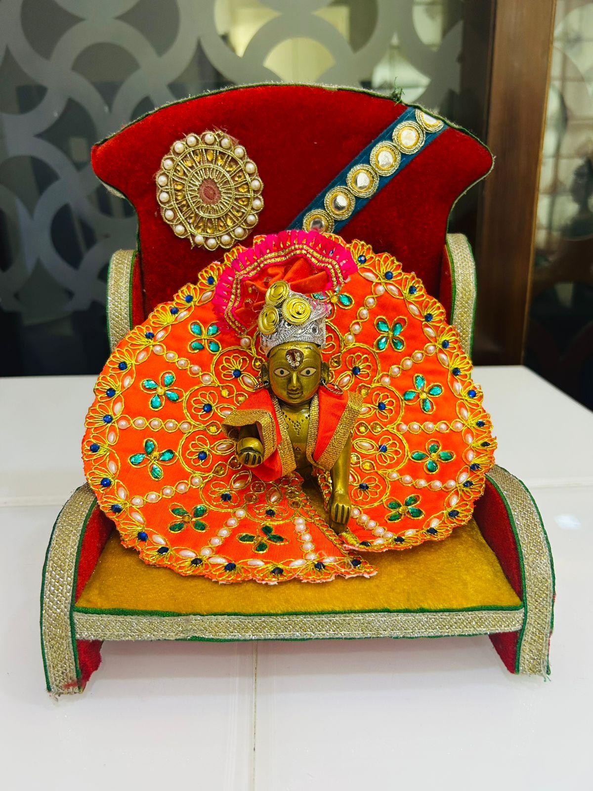 Pearls Design Laddu Gopal Dress