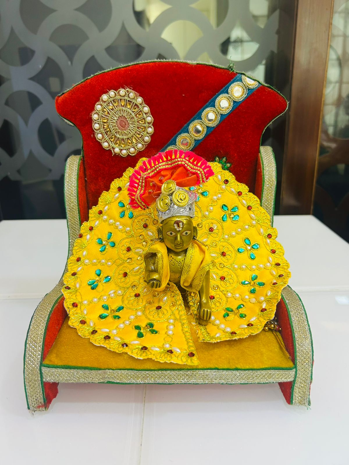 Pearls Design Laddu Gopal Dress