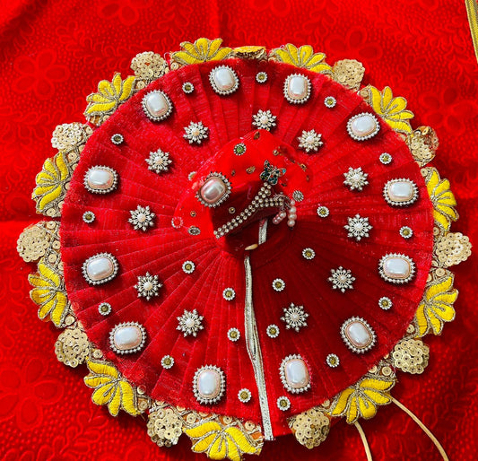 Red Heavy dress for laddu gopal ji With Pagdi Set