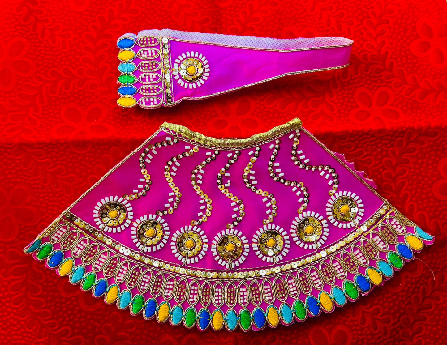 Heavy Mata Rani Dress Lehenga and Patka Set