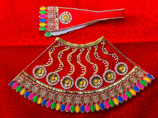 Heavy Mata Rani Dress Lehenga and Patka Set